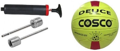 

Cosco -Combo of Three- One 'DEUCE' throw ball (Size-5) + one ball pump + 2 needles - Throwball Kit