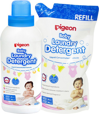 

Pigeon Baby Laundry Detergent Liquid Combo (600Ml Bottle + 500 Refill)(1.1 L)