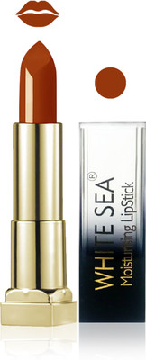 

white sea cosmetics makeup velvet glossy lipstick enriched with vitamin E fashion color combo set of 1(golden brown)