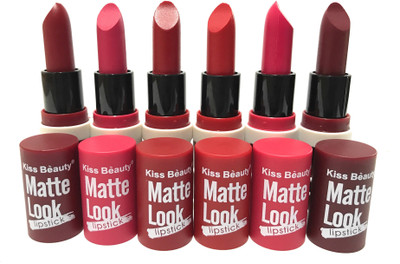 

Kiss Beauty Waterproof Matte Lipstick(Set Of-6)(MUlticolour)