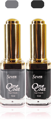 

Seven one coat velvet matte nail polish exclusive color range set of 2 grey black