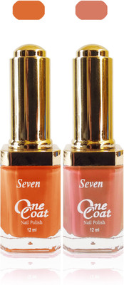 

Seven one coat velvet matte nail polish exclusive color range set of 2 musted peach