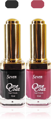 

Seven one coat velvet matte nail polish exclusive color range set of 2 purple black(Pack of 2)