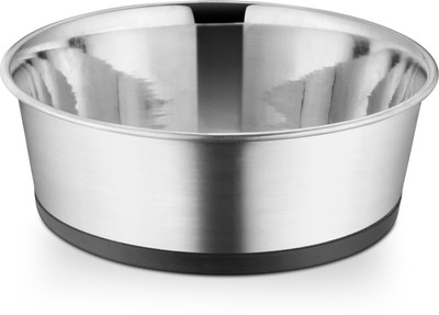 

HM Steels HMSTEELS DOG BOWL HEAVY DISH BONDED 23 CM Round Stainless Steel Pet Bowl(2500 ml Grey)