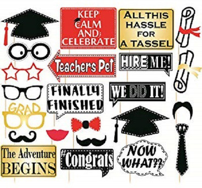 

Kala Decorators Set Of 23 Graduation Party props,Photo booth props For Party Photo Booth Board(Graduation, Party)