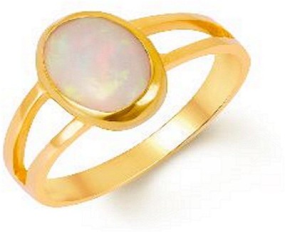 Jaipur Gemstone Opal Ring With Natural Opal Stone Stone Opal Yellow Gold Plated Ring