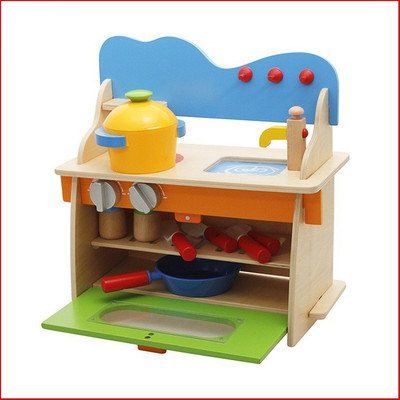 

Sanyal Awesome High Quality 3D Assembled Wooden Pretend Play Cooking Kitchen Set Toy with Accessories for Kids (Multicolored)