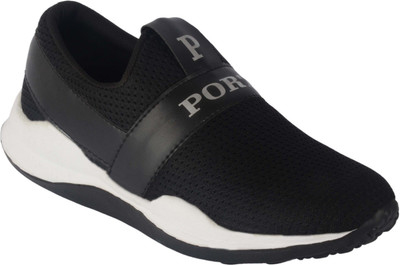

Port Port Men's Black Mesh Sports Shoes Walking Shoes For Men(Black, White