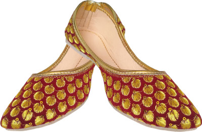 

sdshopping Women Jutis For Women(Red, Gold