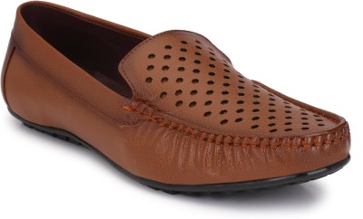 SCARPIA Laser Cut Loafers For Men(Tan)