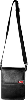

WalletLee Men & Women Formal Black Genuine Leather Sling Bag