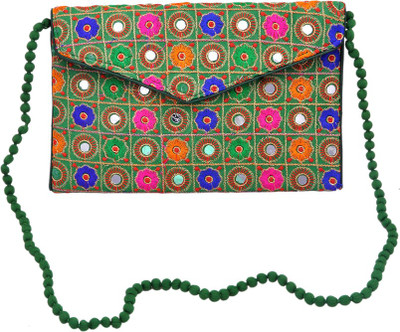 

Sadaf Design's Girls Formal, Casual Multicolor Silk, Cotton Sling Bag