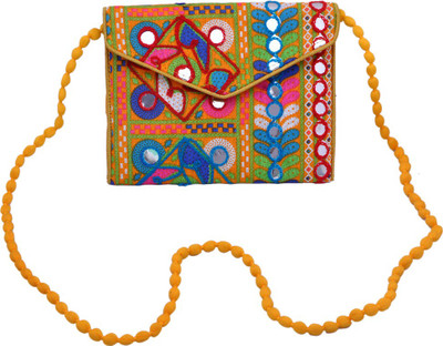 

Sadaf Design's Girls Formal, Casual Multicolor Silk, Nylon Sling Bag