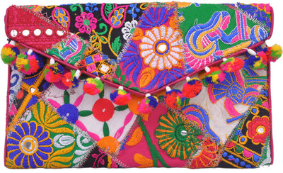 

Sadaf Design's Girls Casual, Formal Multicolor Silk, Nylon Sling Bag