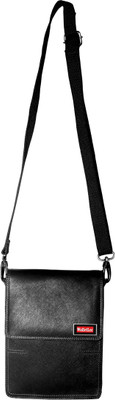 

WalletLee Men & Women Formal Black Genuine Leather Sling Bag