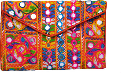 

Sadaf Design's Girls Evening/Party Multicolor Silk, Nylon Sling Bag