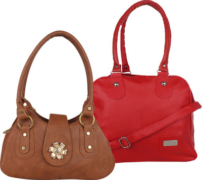 

Fillin Cart Women Casual, Evening/Party Red, Brown PU Hand-held Bag, Brown;red
