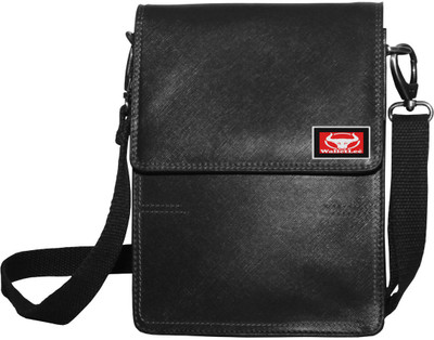 

WalletLee Men & Women Casual Black Genuine Leather Sling Bag