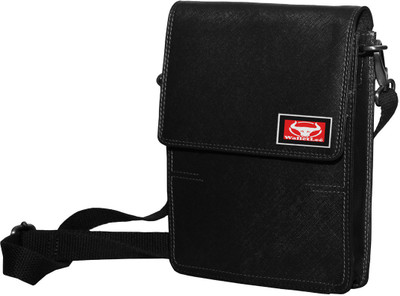 

WalletLee Men & Women Formal Black Genuine Leather Sling Bag