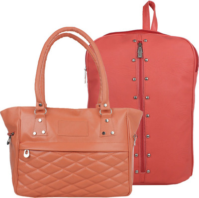 

Fillin Cart Women Casual, Evening/Party Tan, Pink PU Shoulder Bag, Pink;tan