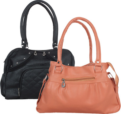 

Fillin Cart Women Casual, Evening/Party Black, Beige PU Hand-held Bag, Beige;black