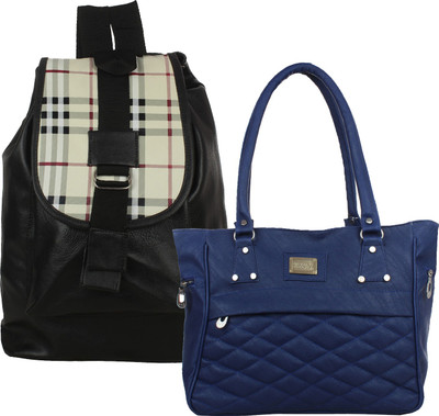 

Fillin Cart Women Casual, Evening/Party Blue, Black PU Shoulder Bag, Black;blue