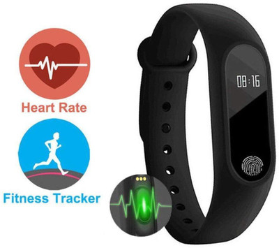 

RHONNIUM ® Wristband Watch Bracelet With 0.42INCH OLED Display Water-resistant Smart Pedometer(Black Strap, Size : Free Size), Jet