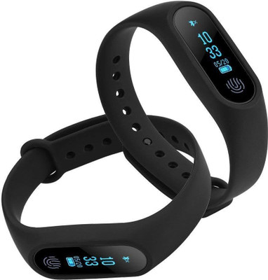 

RHONNIUM ™ Bluetooth Smart Bracelet Sports Watch Fitness Tracker Wristband Band With Heart Rate Sleep Monitor Pedometer Activity Tracker(Black Strap, Size : Free Size), Onyx