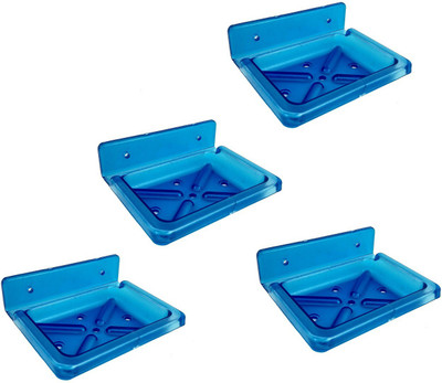 

RoyaL Indian Craft Set of 4 Unbreakable Rust Resistant Blue Color Soap Case with(Blue)