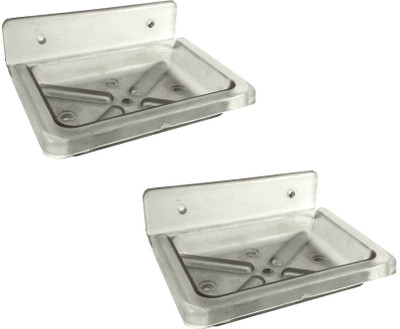 

RoyaL Indian Craft Set of 2 Unbreakable Rust Resistant White Color Soap Case with(White)