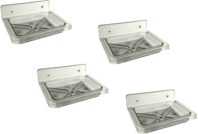 

RoyaL Indian Craft Set of 4 Unbreakable Rust Resistant White Color Soap Case with(White)