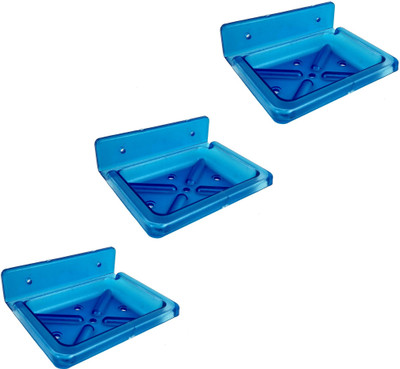 

RoyaL Indian Craft Set of 3 Unbreakable Rust Resistant Blue Color Soap Case with(Blue)