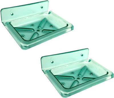 

RoyaL Indian Craft Set of 2 Unbreakable Rust Resistant Green Color Soap Case with(Green)