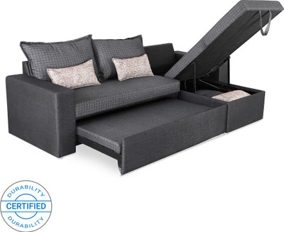 Sofame Rio Double Sofa Sectional Bed(Finish Color - Grey Mechanism Type - Pull Out Delivery Condition - Knock Down) Sofame Rio Double Sofa Sectional Bed(Finish Color - Grey Mechanism Type - Pull Out Delivery Condition - Knock Down)