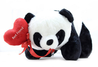

Tickles Panda with Best Friend Heart For Friendship Day Special Gift - 48 cm(Black)