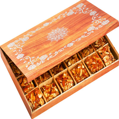 

Ghasitaram Gifts Wooden 9 Pcs Roasted Almond Bites(480 g, Box)