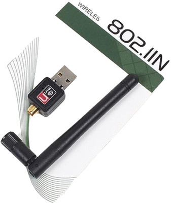 

SCORIA USB WiFi Adapter Receiver Dongle Network LAN Card With Antenna LAN Card 2.4G 802.11n/g/b for PC & Laptop USB Adapter(Black)