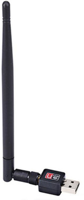 

SCORIA USB Network LAN Card With Antenna Network Card External WiFi Receiver With card Antenna for PC Computer 802.11b/g/n With CD USB Adapter(Black)