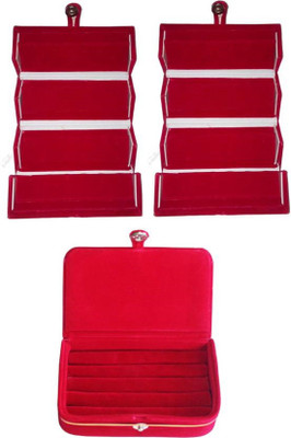 

Shivanshshine Pack Of 3 Pc Ring Box,Earring Box Jewellery Storage Vanity Box(Maroon)
