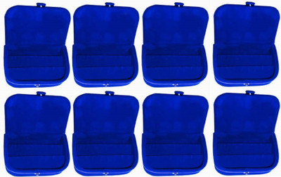 Shivanshshine Pack Of 8 Pc Ring Box,Earring Box Jewellery Storage Vanity Box(Blue)