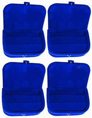 

Shivanshshine Pack Of 4 Pc Ring Box,Earring Box Jewellery Storage Vanity Box(Blue)