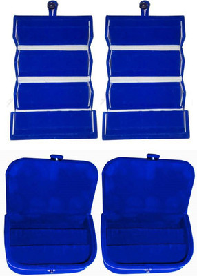 

Shivanshshine Pack Of 4 Pc Ring Box,Earring Box Jewellery Storage Vanity Box(Blue)