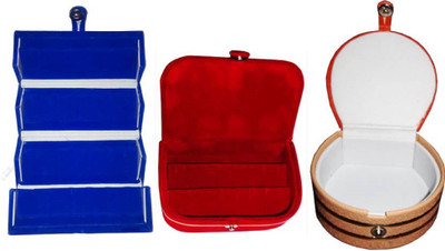 

Shivanshshine Pack Of 3 Pc Ring Box,Earring Box Bangle Box Jewellery Storage Vanity Box(Malticolor)