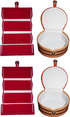 

Shivanshshine Pack Of 4 Pc Ring Box,Earring Box Bangle Box Jewellery Storage Vanity Box(Multicolor)