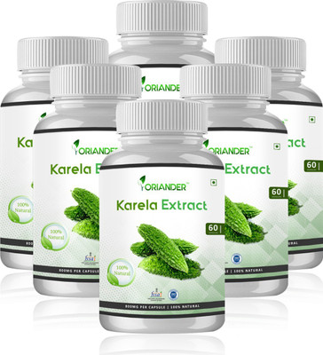 

oriander oriander 100% natural, pure & organic karela extract 800 Mg 60 capsules (pack of 6)(540 g)