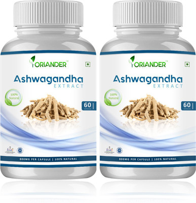 

Oriander oriander 100% natural, pure & organic ashwagandha extract 800 Mg 60 capsules (pack of 2)(220 g)