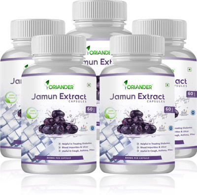 

oriander 100% Natural & Organic Jamun Extract 800 Mg 60 Capsules(5 No)
