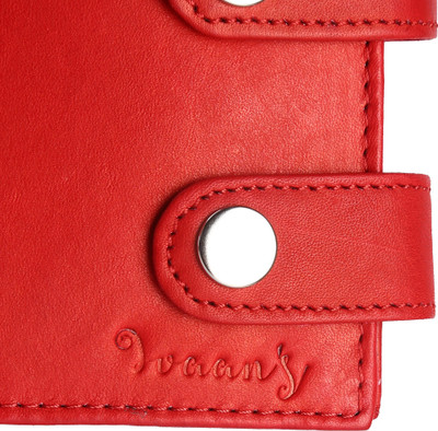 

IVAAN'S Men Red Genuine Leather Wallet(15 Card Slots)