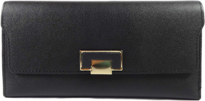 

SB Women Black Artificial Leather Wallet(11 Card Slots)