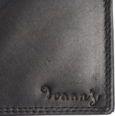 

IVAAN'S Men Black Genuine Leather Wallet(13 Card Slots)